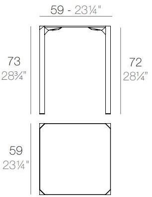 VONDOM Квадратный садовый стол из полиамида Quartz sun-id-1500400 - Вид №4