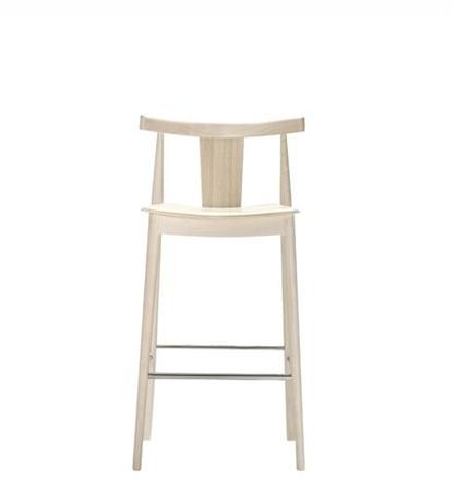 Andreu World Табурет из бука со встроенной подушкой и подставкой для ног Smile Bq0338-bq0349 - Вид №7