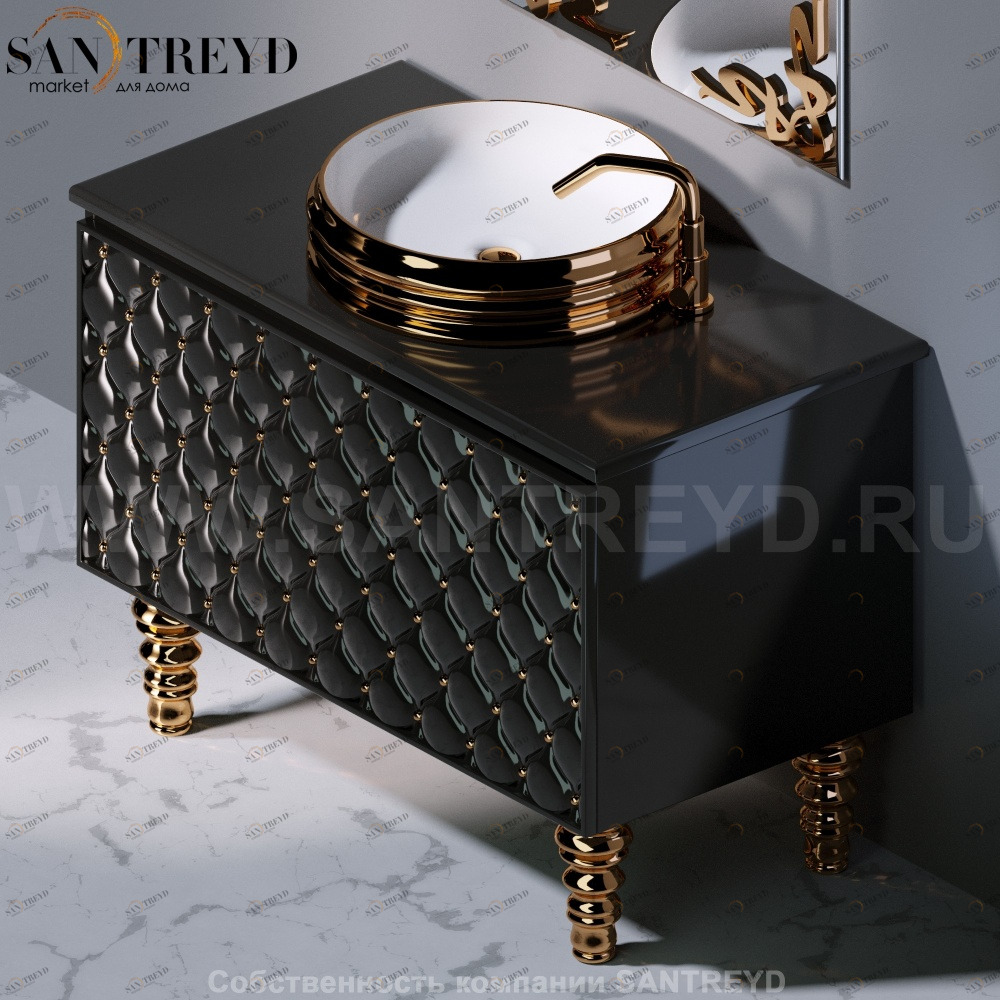 Тумба C290M CLASS с черным фасадом AeT ITALIA GLASS C290M104