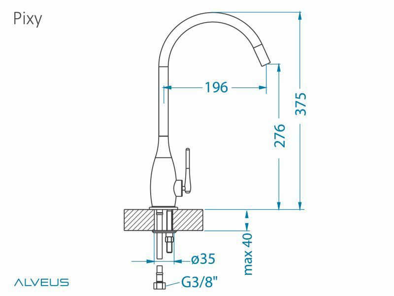 Смеситель кухонный  Alveus PIXY 1132175 - Вид №1