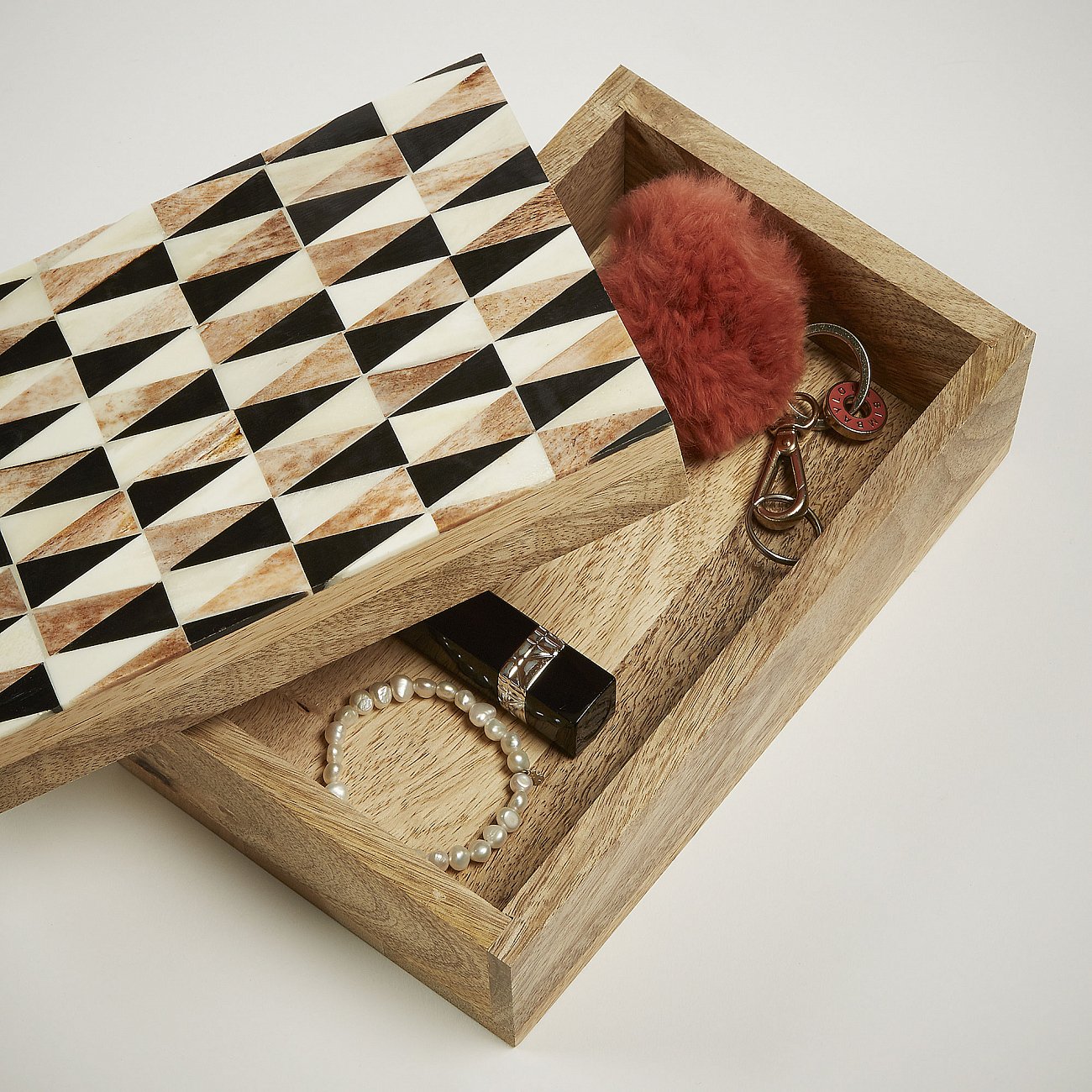 Шкатулка деревянная с резной костью Calp от La Forma LA FORMA CALP 344358 Коричневый  - Вид №1