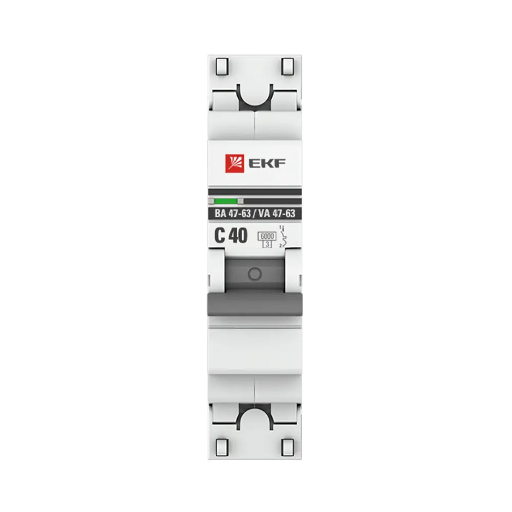Автоматический выключатель EKF PROxima ВА47-63 1P C40 А 6 кА mcb4763-6-1-40C-pro STLM-2005475 - Вид №1