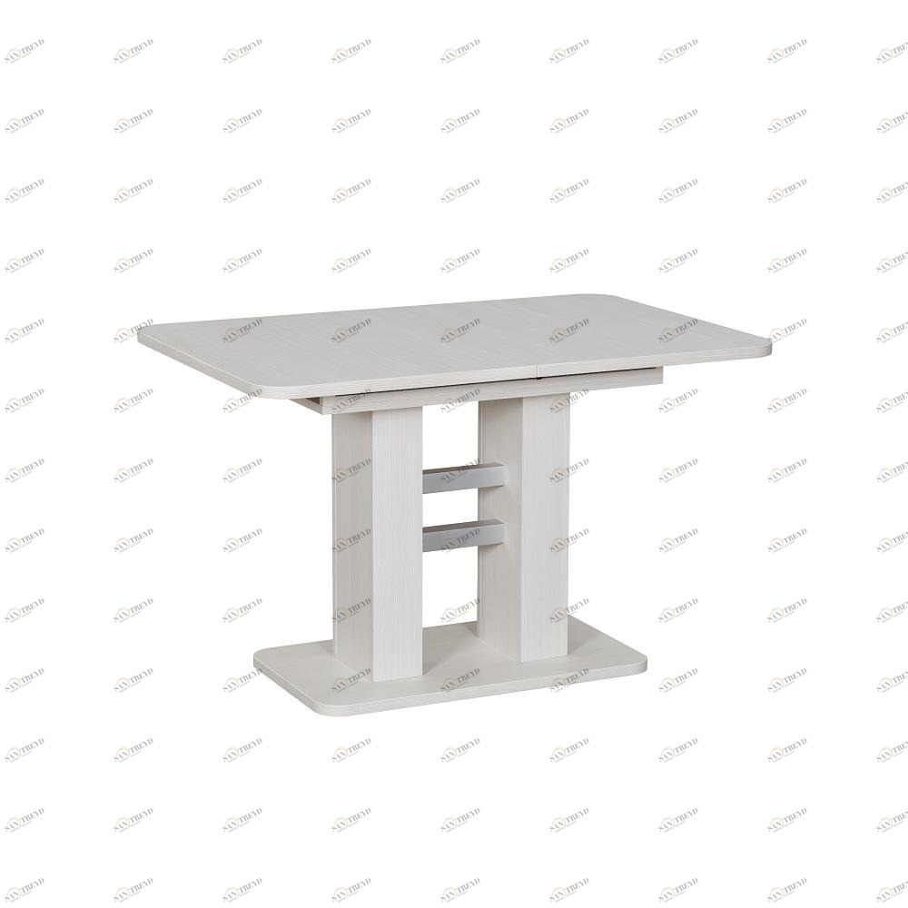 Обеденный стол раздвижной наварра белая Leset "Гранд" IMPEX  00-3967174 Белый;серебро 