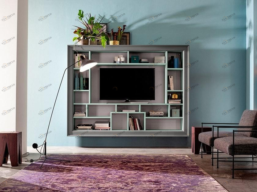 Devina Nais Открытый подвесной книжный шкаф из массива дерева sun-id-1459956