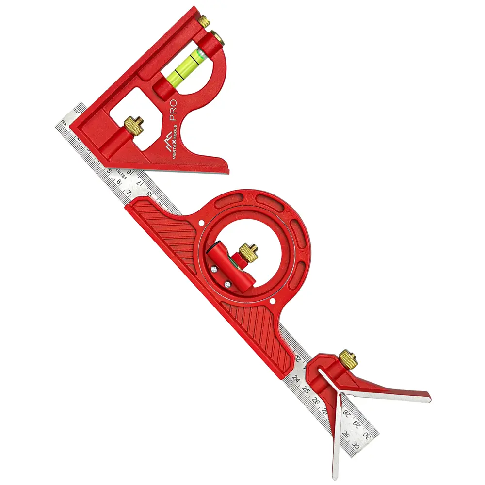 Угольник разметочный Vertextools с транспортиром и рейсмусом 300 мм 89337594 STLM-1356128