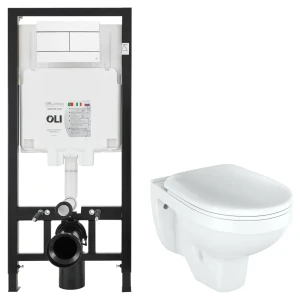 Комплект инсталляции Oli 80 Eco с унитазом тип ободка закрытый Rosa Рио 89445714 STLM-2210296