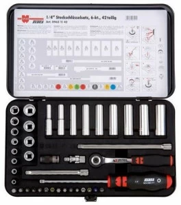Würth Набор торцевых ключей 1/4, 42 шт. Assortimenti chiavi a bussola 09651142