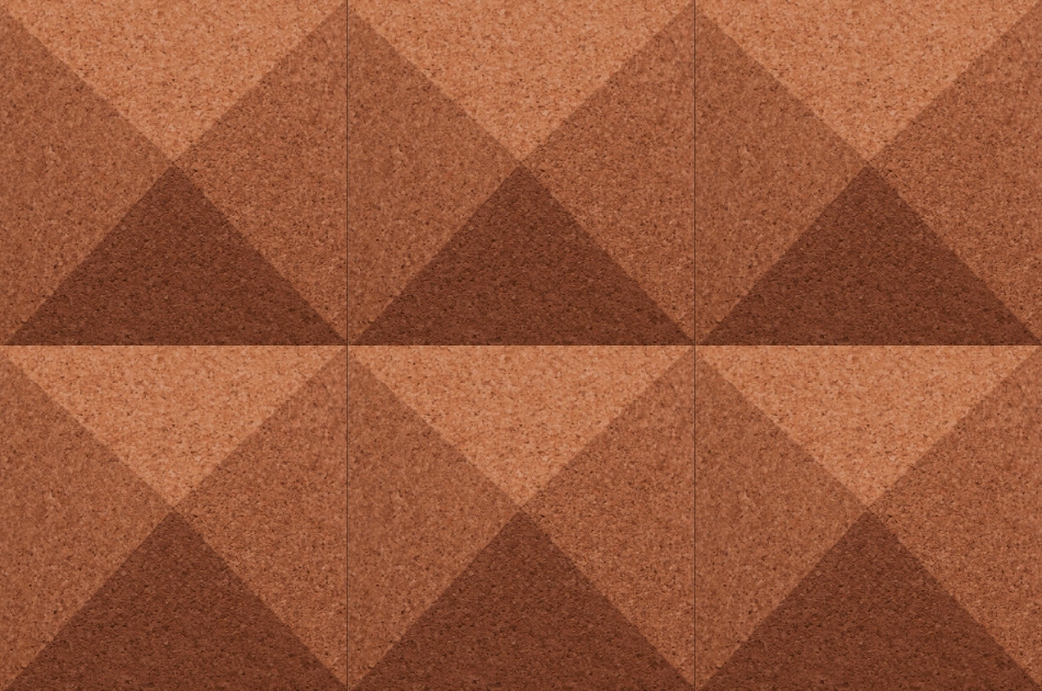 310 112 616 Пробковая 3D-плитка для стен Pyramid Terracotta GRANORTE 3DForms