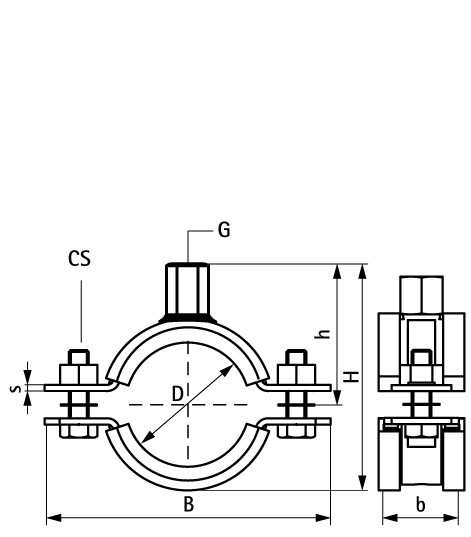 33177116 Stainless Steel Heavy Duty Clamp with Lining (M12, M16) walraven  - Вид №1
