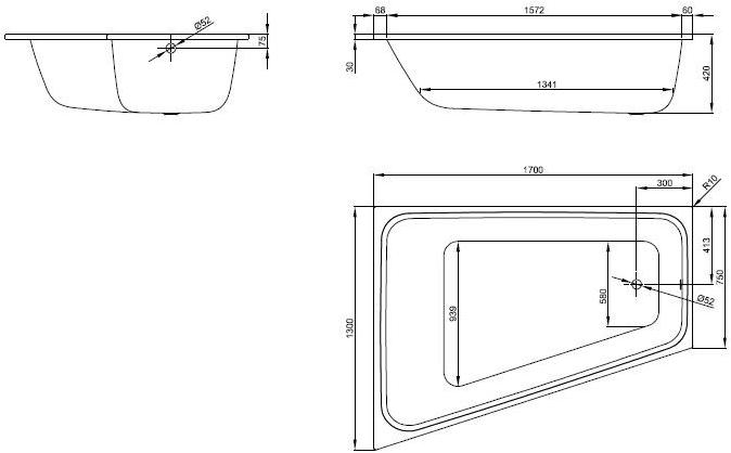 Bette 2-х местная встроенная стальная ванна  1132-1142  - Вид №3