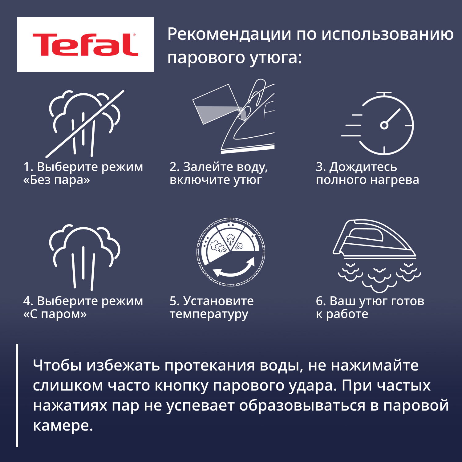 7998254 Утюг Tefal Virtuo FV1711E0 синий STDN-0111656 - Вид №18