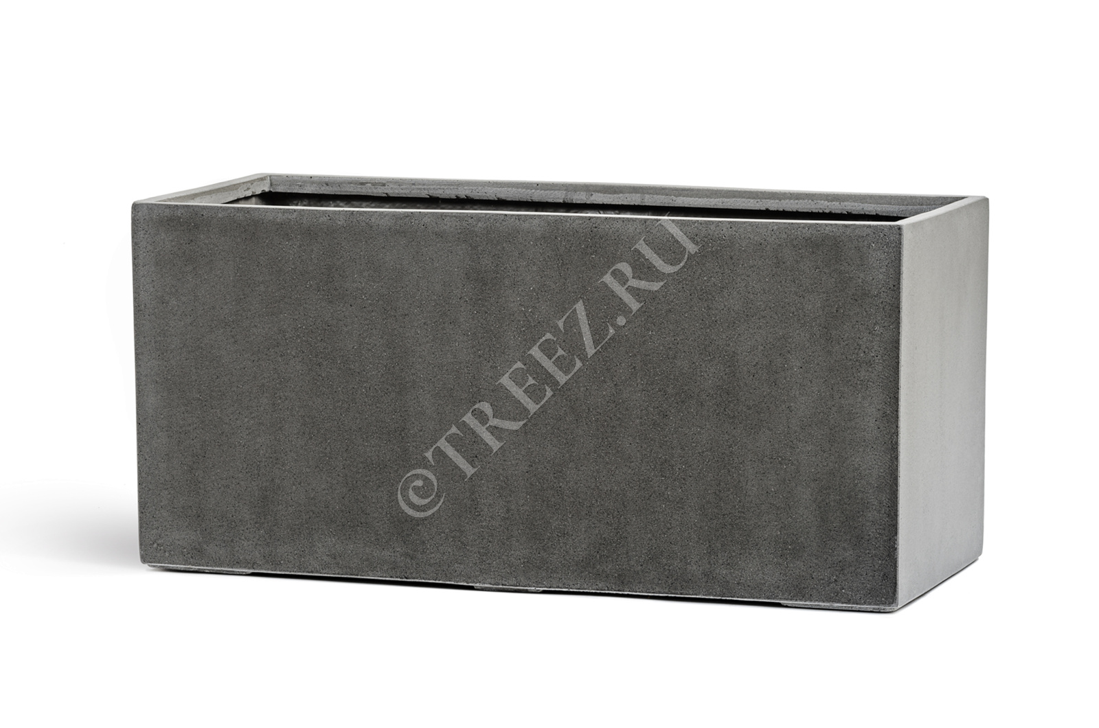 41.3319-02-019-GR-080 Кашпо  Effectory - серия Beton - Низкий прямоугольник - Тёмно-серый бетон Цветочная коллекция  - Вид №2