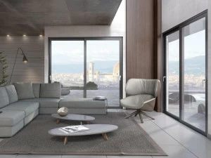 Alumil Раздвижная дверь из алюминия и стекла Smartia systems