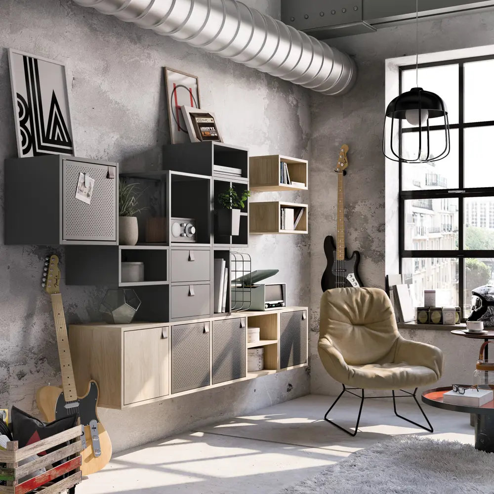 Дверь для стеллажа Spaceo Kub Paris 32x32 см металл цвет черный 82010844 STLM-2097549 - Вид №7