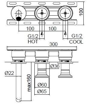 ZAZZERI Смеситель для умывальника из нержавеющей стали с 3 отверстиями Jk21 sun-id-1464721 - Вид №1