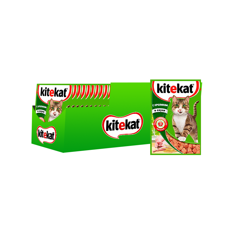 ПР0037576*28 Корм для кошек кролик в соусе конс. пауч 85г (упаковка - 28 шт) Kitekat 