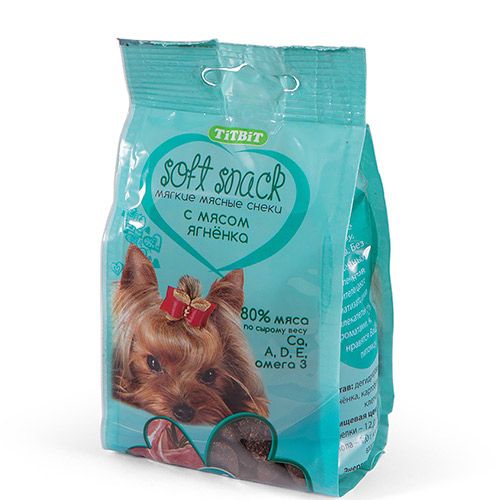 ПР0041117 Лакомство для собак Снек мягкий с мясом ягненка 100г TITBIT 