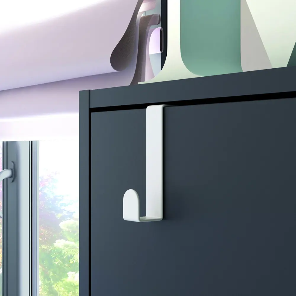 Крючок-вешалка дверной Spaceo KUB цвет белый STLM-2183535 - Вид №1