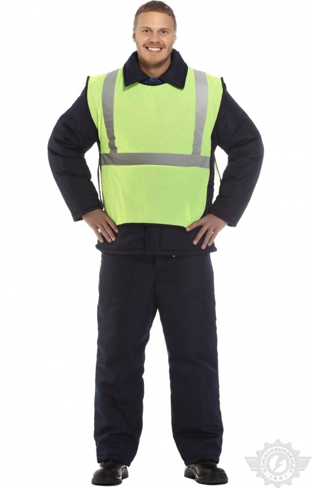 61432 Жилет сигнальный "Спектр" сетка лимонный с СВП  Сигнальная одежда  размер 64-66 Спецодежда  - Вид №5