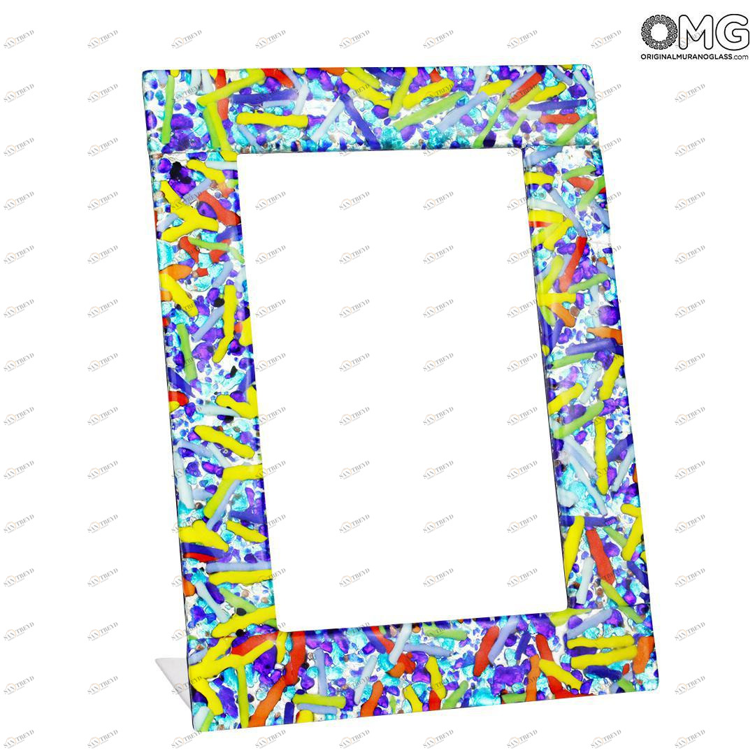 1801 ORIGINALMURANOGLASS Фоторамка Небесная Фантазия миллефиори - муранское стекло  см 