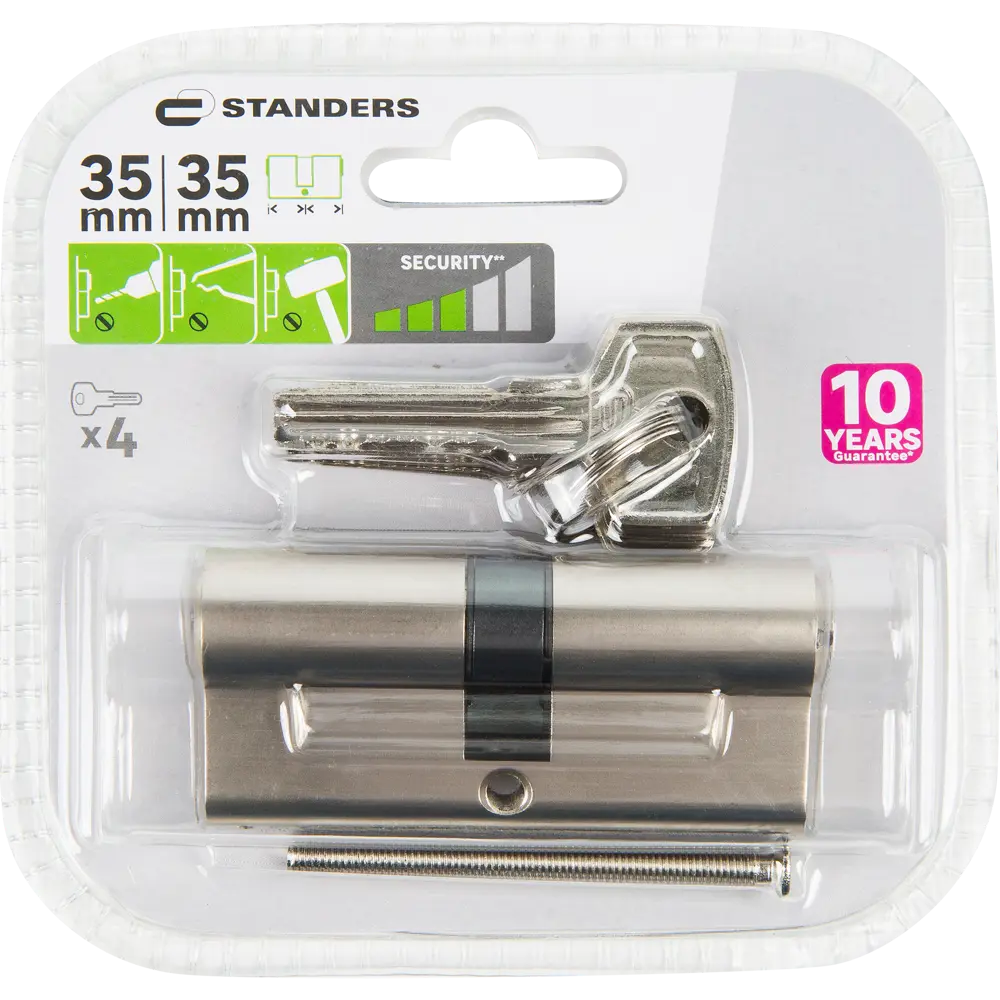 Цилиндр Standers TTBL1-3535NS, 35x35 мм, ключ/ключ, цвет никель STLM-2092061 - Вид №4