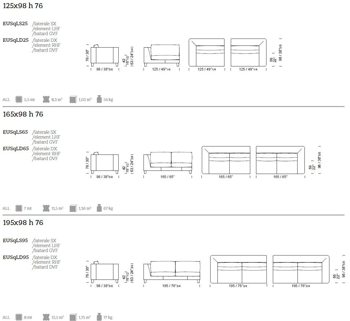Секционный диван из кожи и ткани Borzalino статус-кво ARCH-00079190 - Вид №9