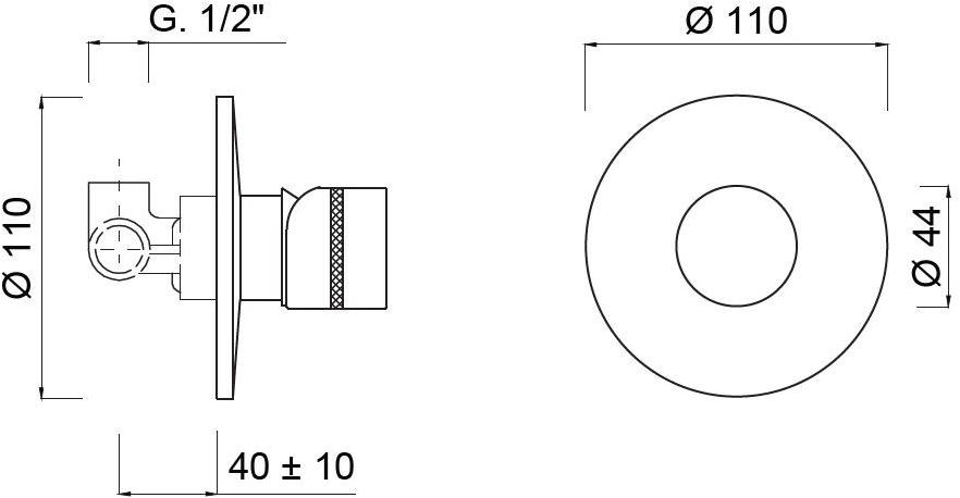 Rubinetteria Giulini Встроенный однорычажный смеситель для душа Deluxe - myring Fmr0015dl - Вид №1
