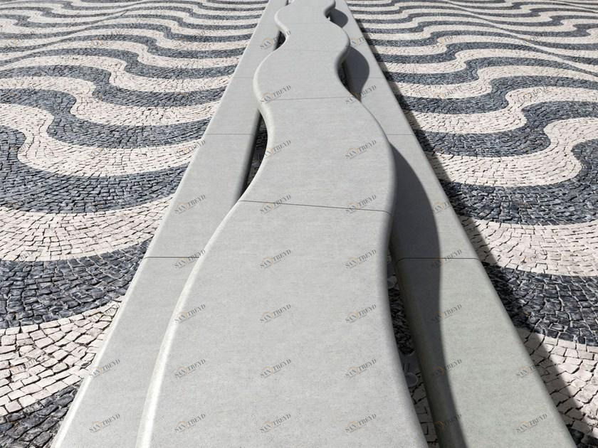 Metalco Стол для общественных мест со встроенными скамейками Stile molecular concrete sun-id-1415287