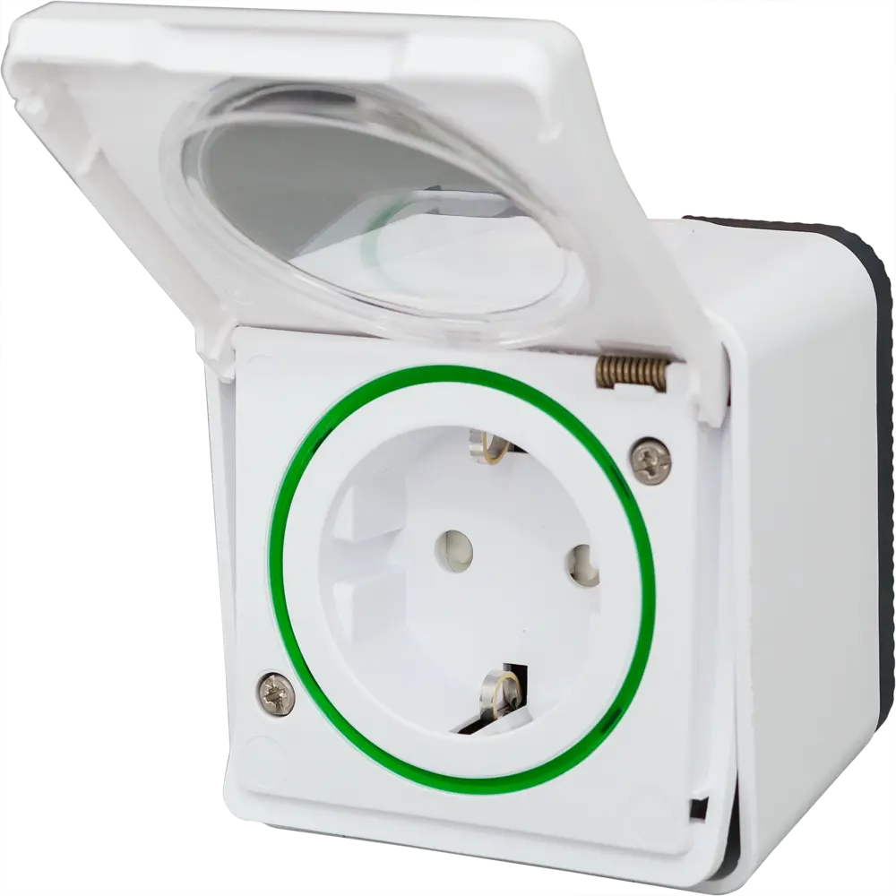 Розетка накладная влагозащищённая Schneider Electric Mureva Styl с заземлением со шторками IP55 цвет белый 82307258 STLM-2127651 - Вид №3