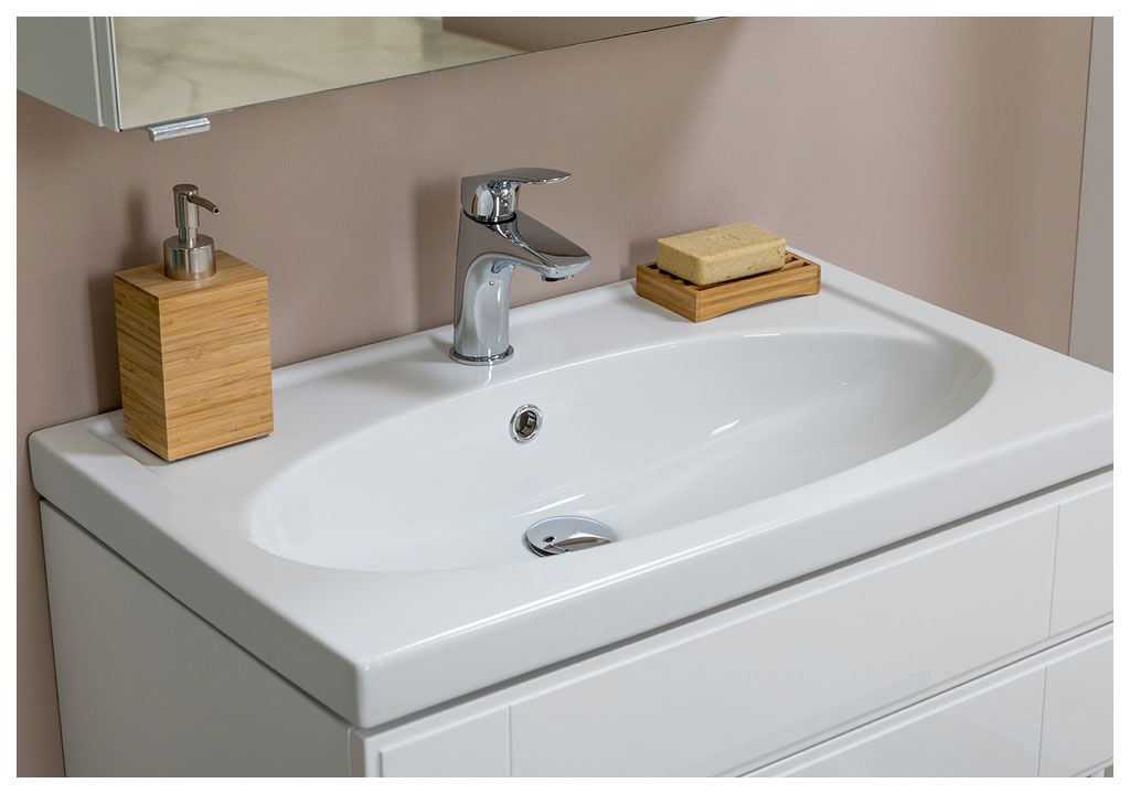 Тумба с раковиной Aquanet Рондо 70 белый (2 ящика) 0018915400185343 - Вид №7