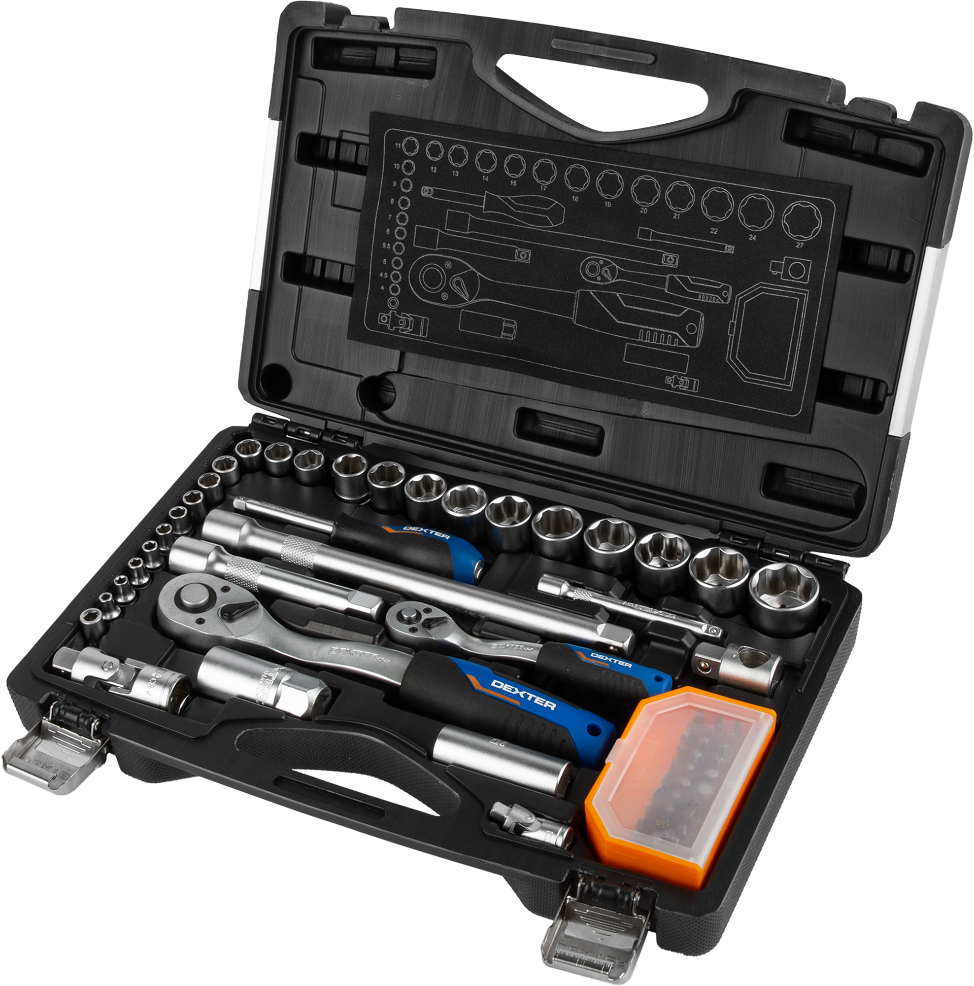Набор инструментов Dexter 64 предмета для профессионального использования 82612582