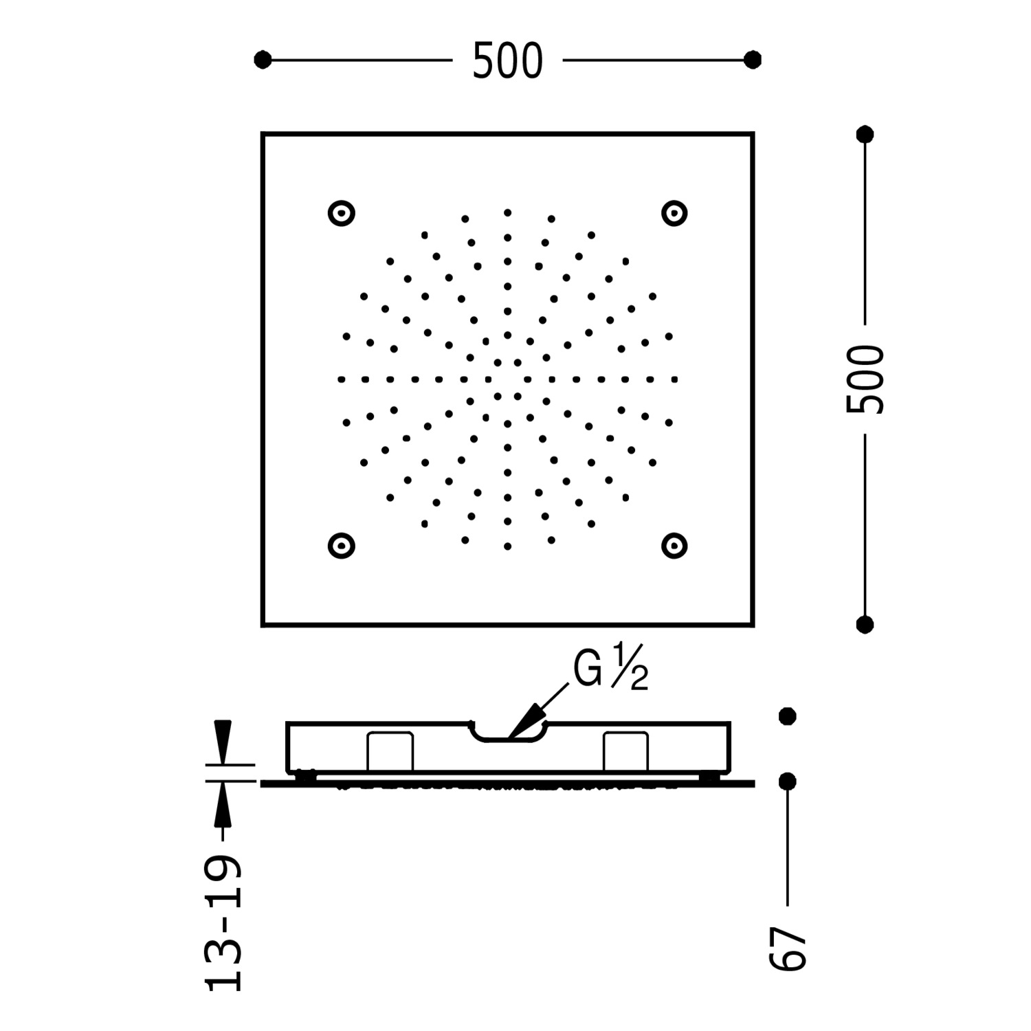 Скрытая потолочная насадка для душа-29995401 TRES RICAMBI - Вид №1