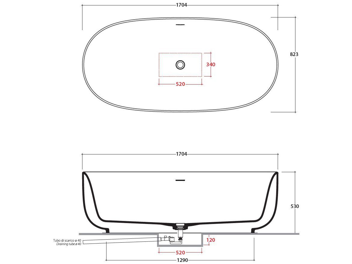 Овальная ванна в центре комнаты в Livingtec® Ceramica Globo KOI ARCH-00010981 - Вид №2