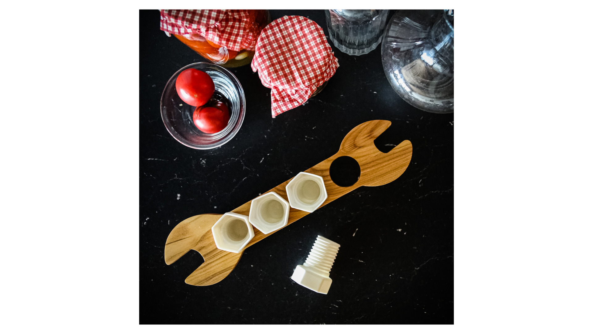 10651373 RUPOR manufactory Набор рюмок с подставкой БОЛТ в деревянном ящике Фарфор  - Вид №6