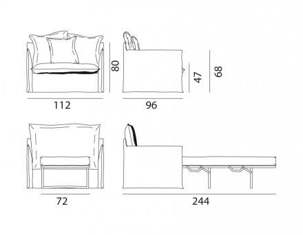 Gervasoni Кресло-кровать со съемным чехлом Ghost sun-id-1512227 - Вид №8