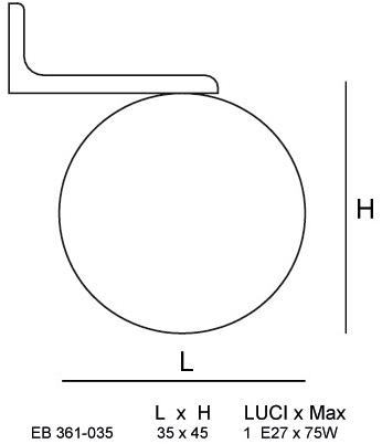 Siru Настенный светильник для улицы из муранского стекла Sfera Eb 361-035 - Вид №1