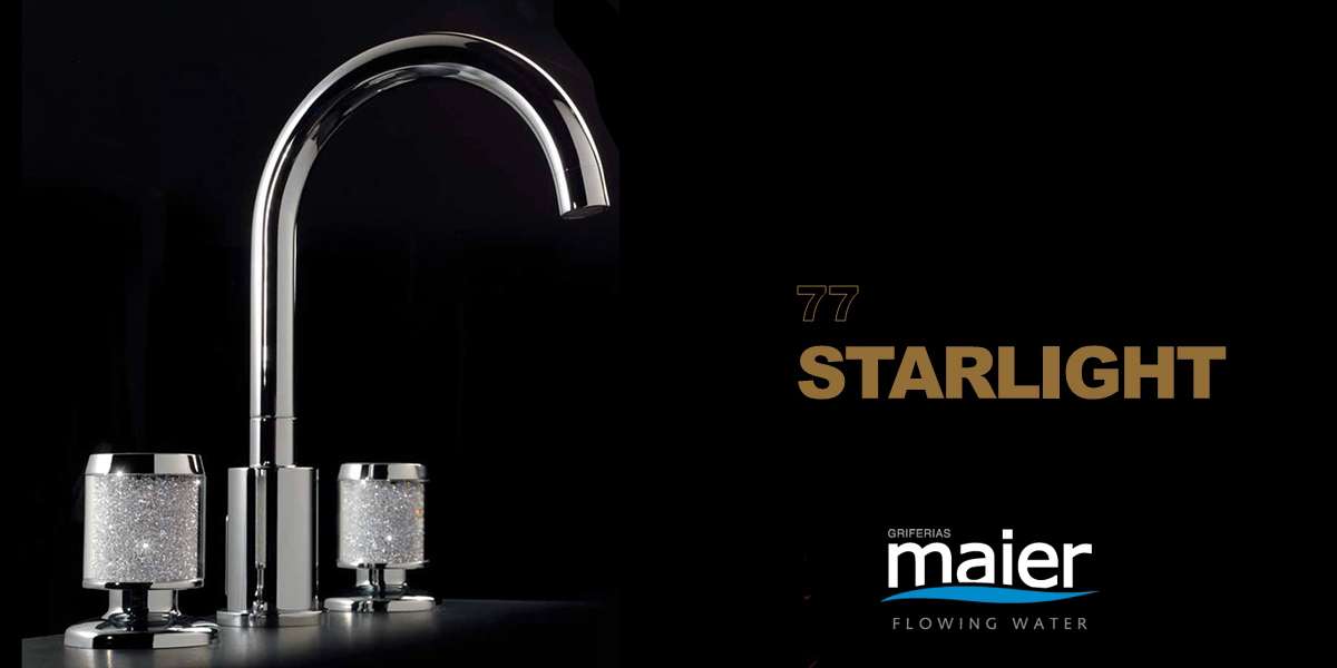 Смеситель на 3 отверстия для раковины с клапаном Клик-Клак 77.075C MAIER STARLIGHT 77075C - Вид №1