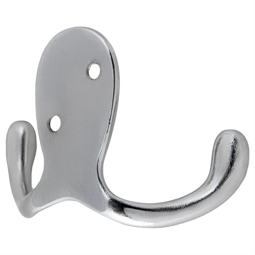 Крючок двухрожковый Модерн LK0202CH, металл, цвет хром LAMPLANDIA STLM-2158208 - Вид №1