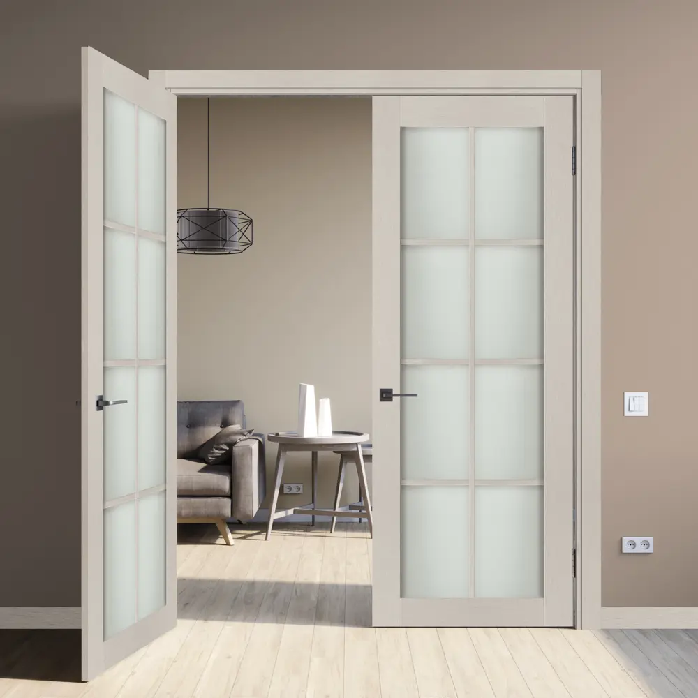 Комплект двери Пьемонт остекленная 80x200 см HardFlex цвет платина светлая без доборов 89431184 STLM-2066094 МАРИО РИОЛИ  - Вид №2