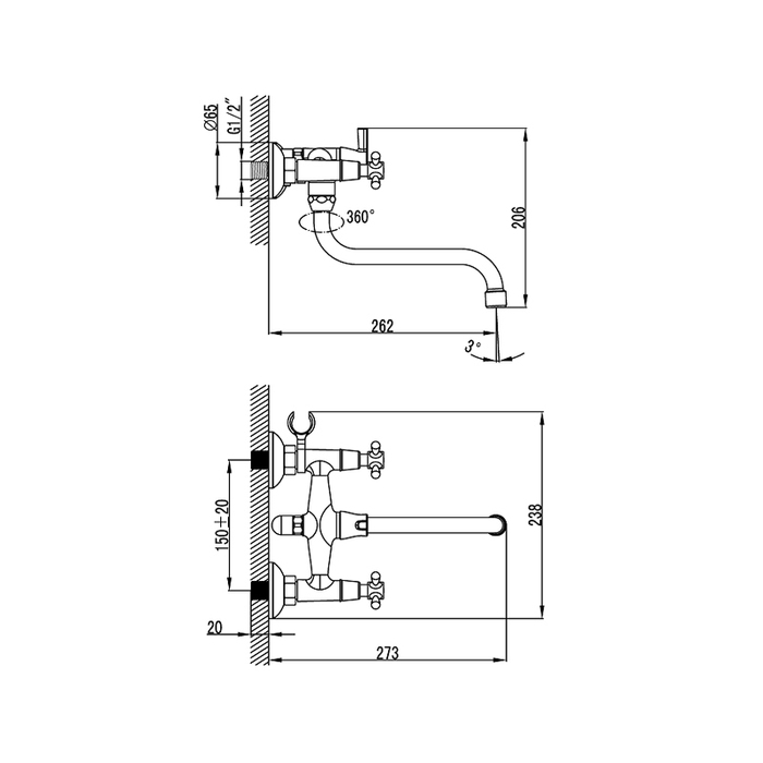 VICSB00M02 Milardo Victoria Смеситель для ванны с коротким изливом Victoria Россия - Вид №10