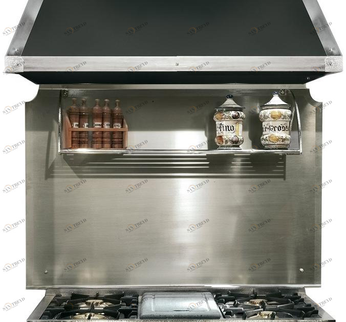 Officine Gullo Оборудованная кухонная спинка из матовой стали sun-id-1474738