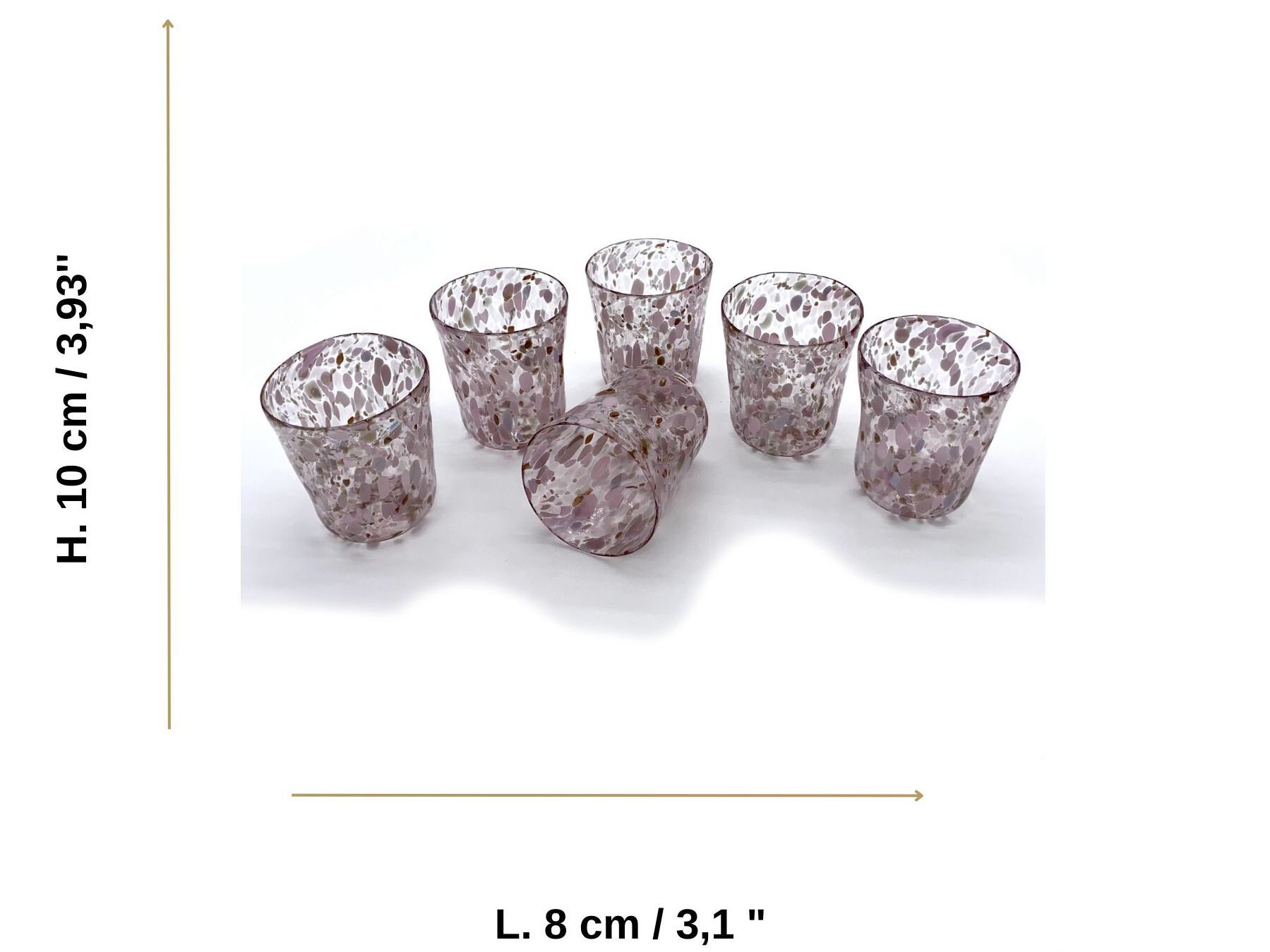 Набор из шести стаканов из муранского стекла ручной работы YourMurano готы ARCH-00012614 - Вид №3