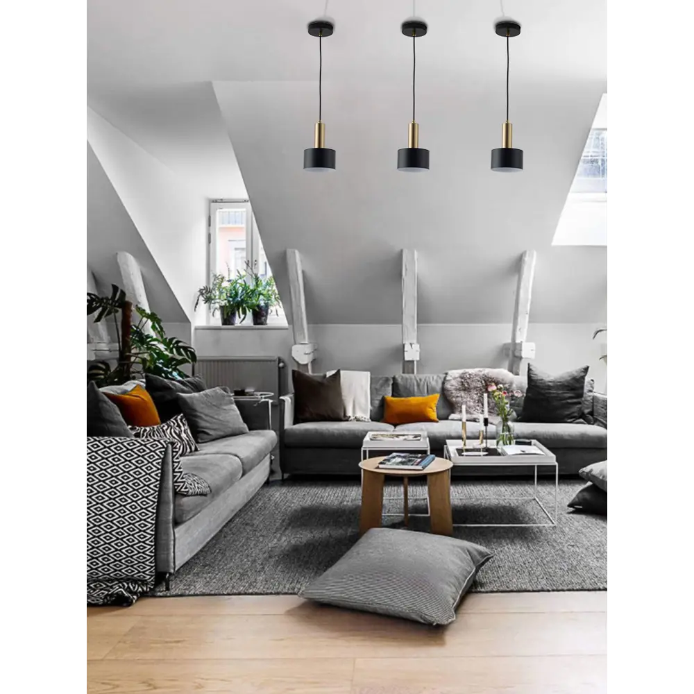 Светильник подвесной Mons, 1 лампа, 5 м², цвет чёрный LAMPLANDIA STLM-2185489 - Вид №8