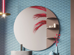 Зеркало для ванной комнаты с настенной полкой