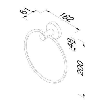 Держатель для полотенец с металлическим кольцом Geesa Nemox ARCH-00147799 - Вид №2