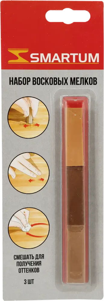 SMARTUM Набор восковых мелков для реставрации деревянных поверхностей, 3 светло-коричневых оттенка 82459588