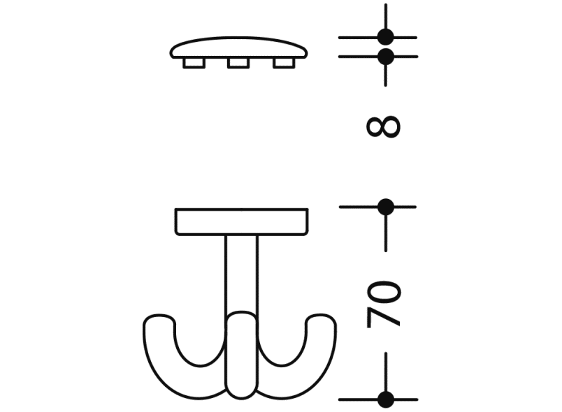 477.90B051 тройной крючок HEWI Edition matt | Polyamid  - Вид №2
