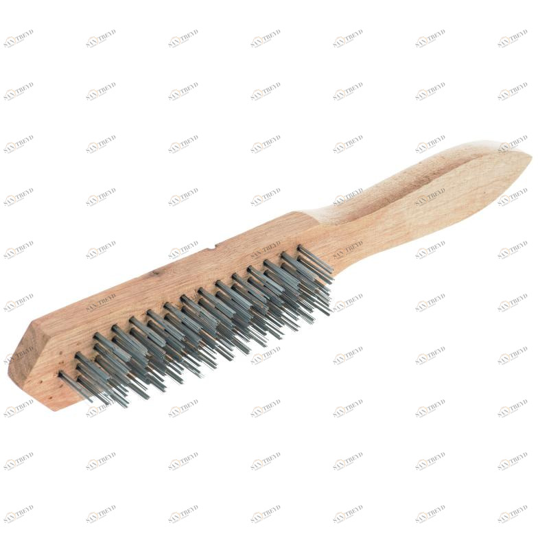Щетка металлическая 5-рядная деревянная ручка Спарта Креост 13167