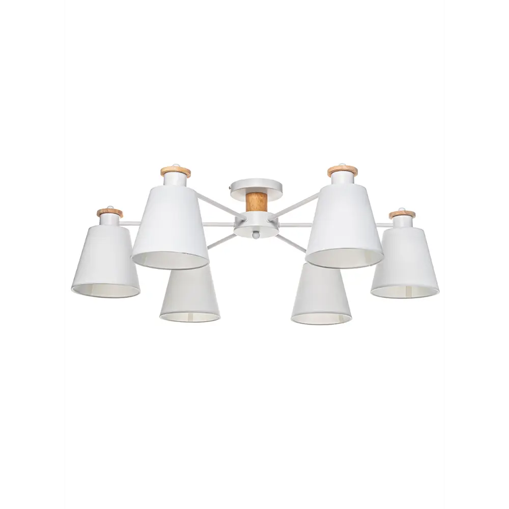 Люстра потолочная Lamplandia Textile L1494, 6 ламп, 18 м², цвет белый STLM-2005463