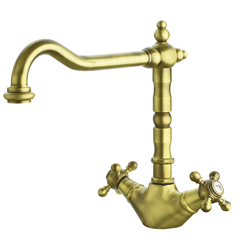 235799 BASIC/PREMIUM Ретро Носик 1866 Моноблочной раковины Старая Латунь GRB MIXERS 